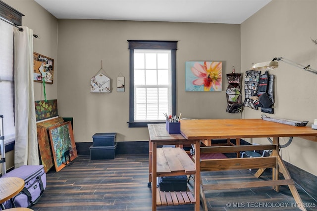 office featuring dark wood-type flooring