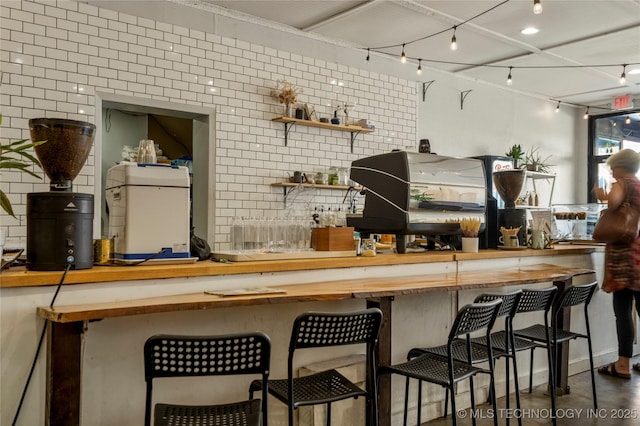 bar with wood counters