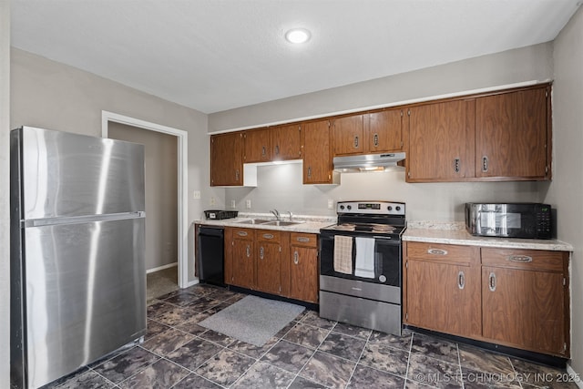 kitchen featuring sink and black appliances