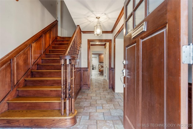 stairway with ornamental molding