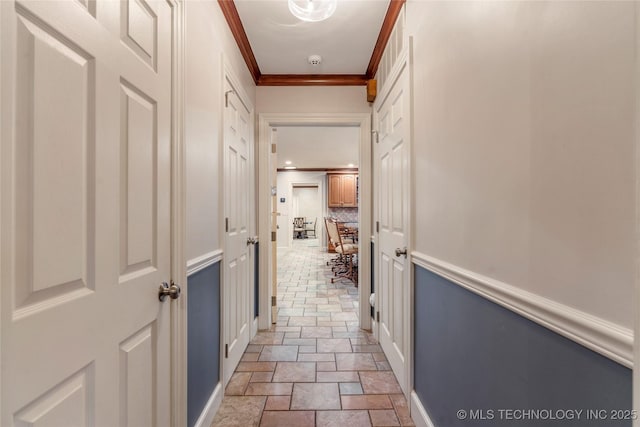 corridor with ornamental molding