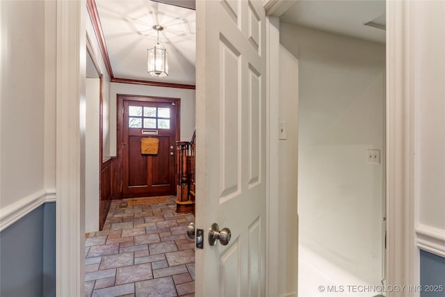 doorway with ornamental molding