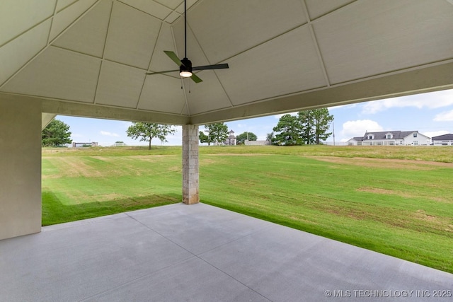 223 W 172nd St S, Mounds, OK 74047 - view of patio / terrace featuring a ceiling fan
