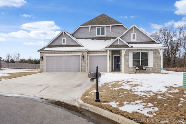 craftsman-style home featuring a garage