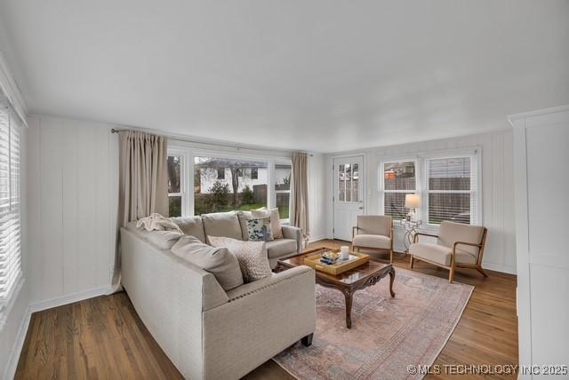 living room with wood-type flooring