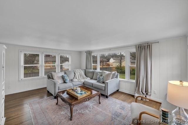 living room featuring hardwood / wood-style floors