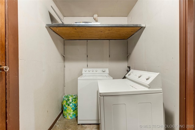 laundry area featuring independent washer and dryer