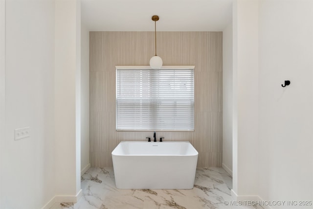 bathroom with a washtub