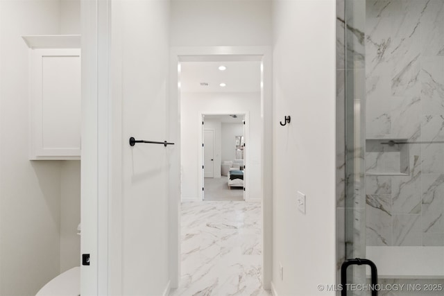 bathroom featuring walk in shower