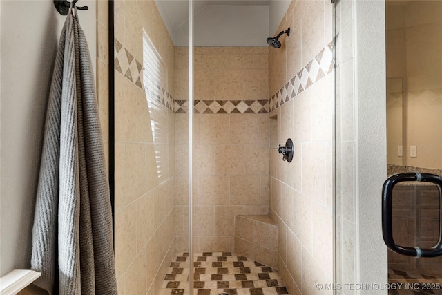 bathroom featuring walk in shower