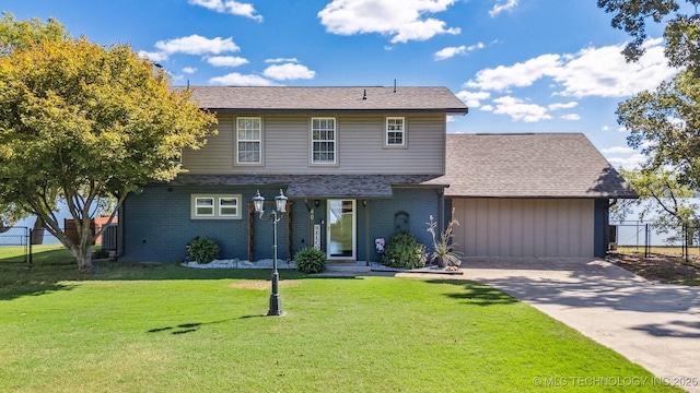 view of front property with a front lawn