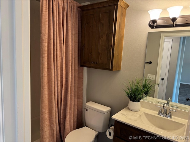 bathroom with toilet and vanity