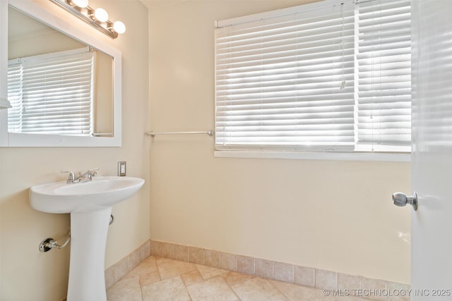 bathroom with sink and tile patterned floors