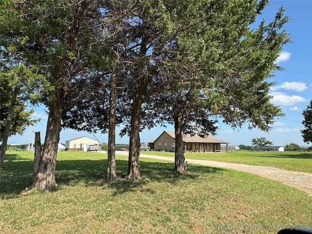 view of front of home with a front yard