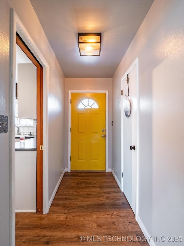 entryway featuring dark hardwood / wood-style floors