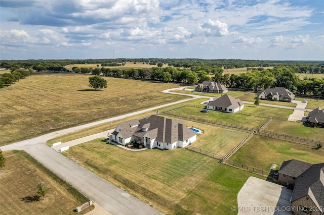 bird's eye view with a rural view