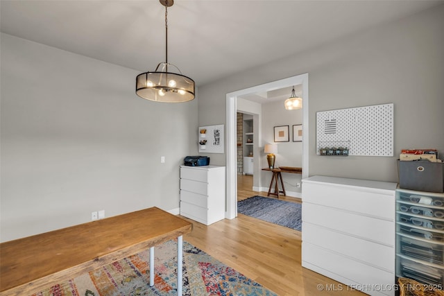 dining area with light hardwood / wood-style flooring