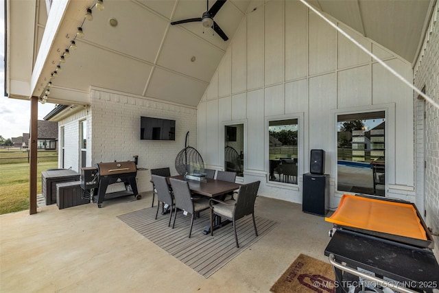 view of patio / terrace with ceiling fan