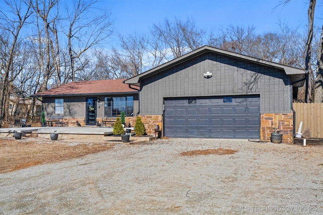 view of front of house with a garage