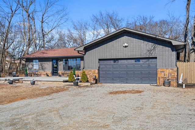 view of front of house with a garage