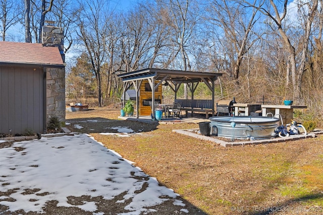 view of yard featuring a gazebo