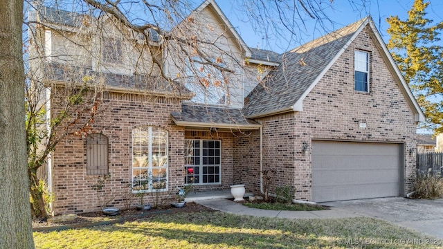 view of front of home with a garage