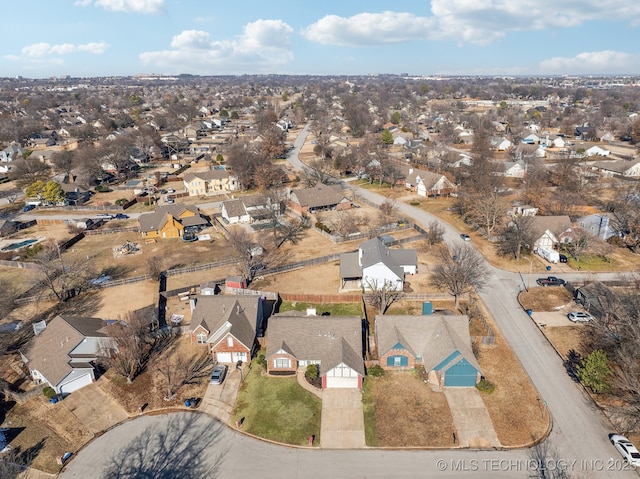 aerial view featuring a residential view