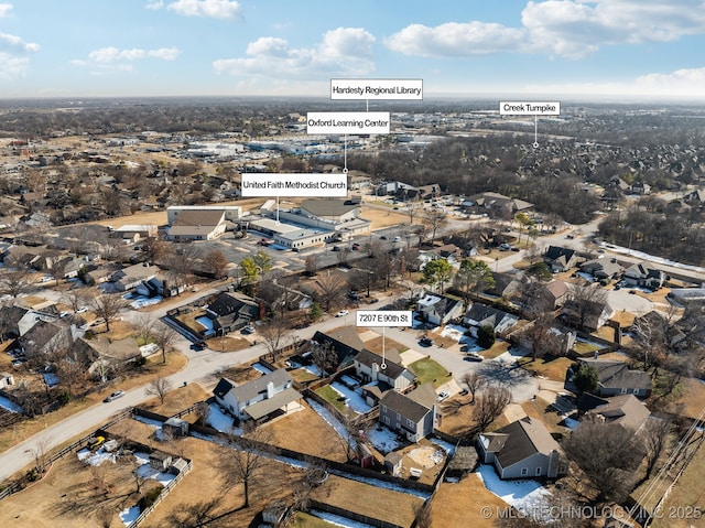 bird's eye view with a residential view