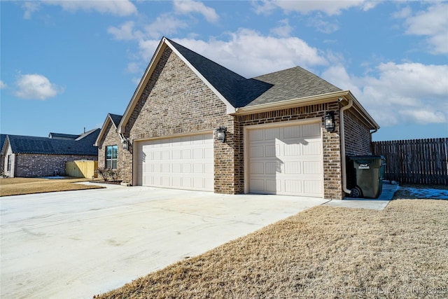 view of home's exterior with a garage