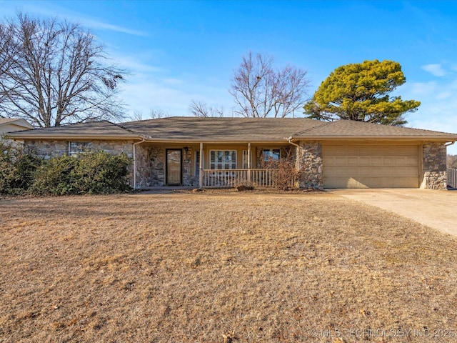 ranch-style home with a garage