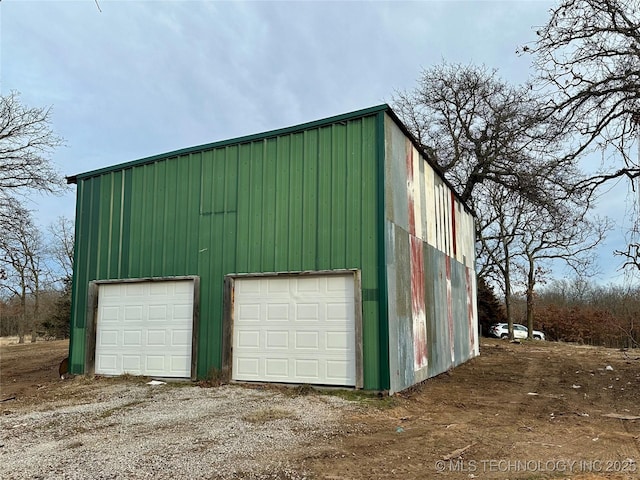 view of garage