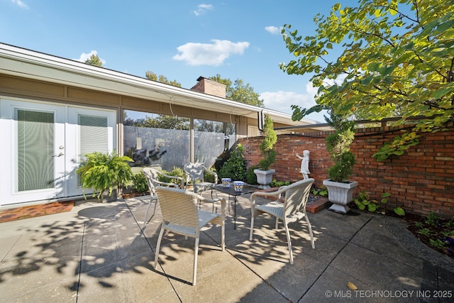 view of patio / terrace with french doors