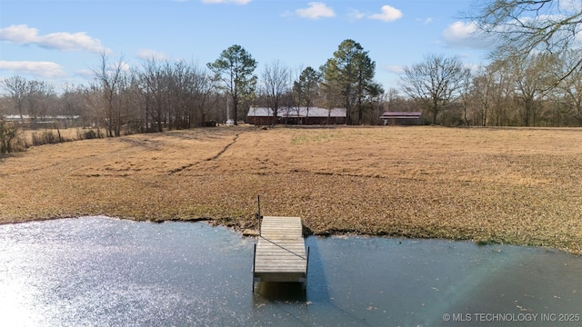 exterior space featuring a dock