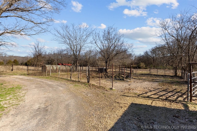 view of street featuring a rural view