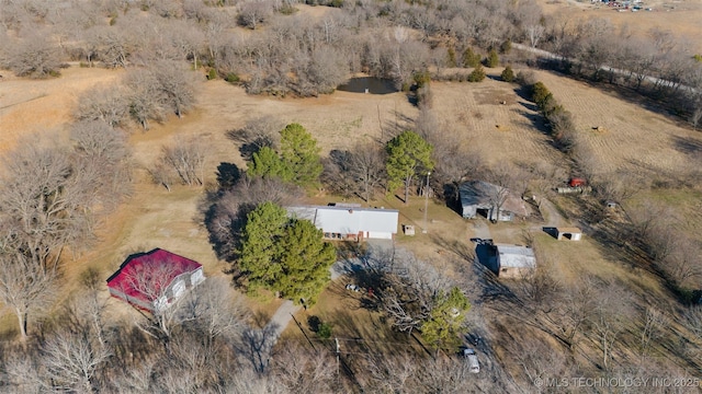 drone / aerial view featuring a rural view