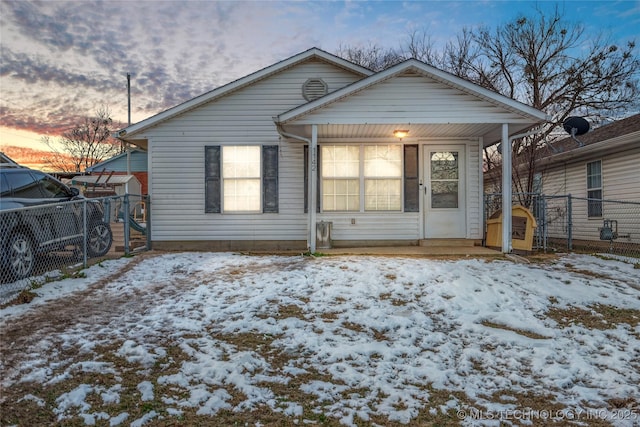 view of bungalow-style home