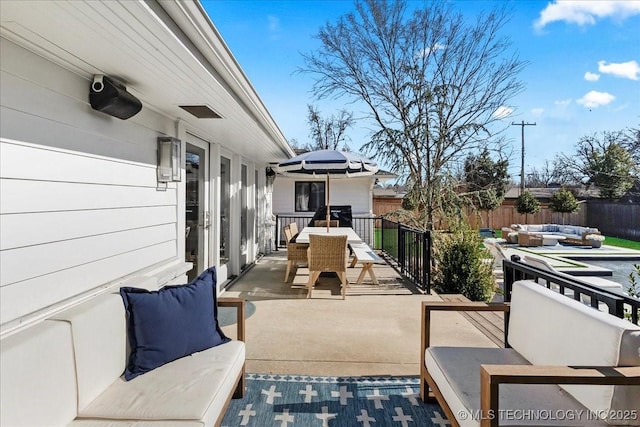 view of patio with outdoor lounge area