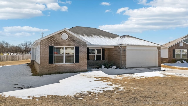 view of front of house with a garage