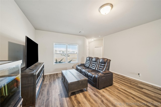 living room featuring hardwood / wood-style flooring