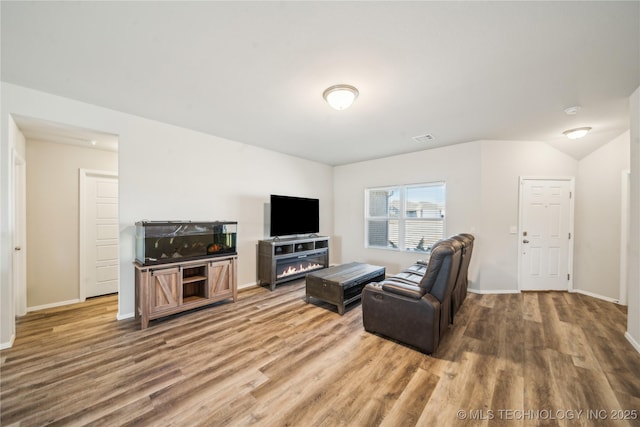 living room featuring hardwood / wood-style flooring