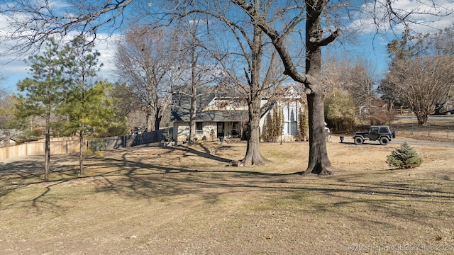 view of front of home with a front yard