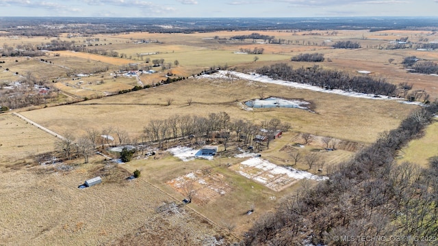 aerial view featuring a rural view