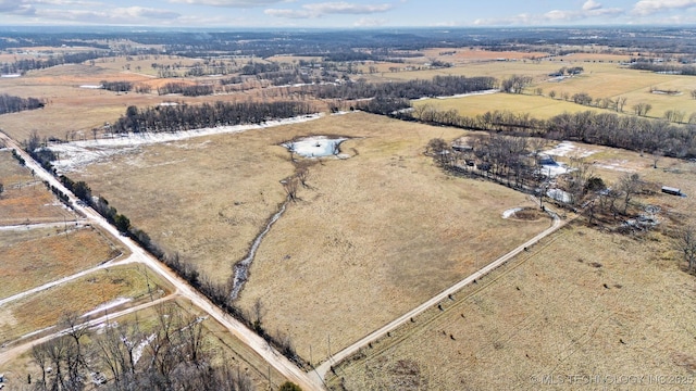 drone / aerial view featuring a rural view