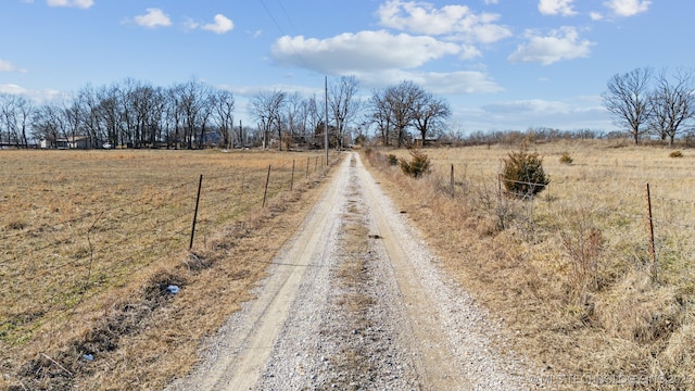 view of street featuring a rural view