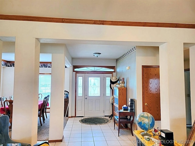 view of tiled foyer