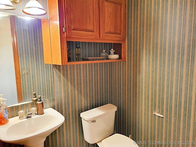 bathroom with toilet and sink