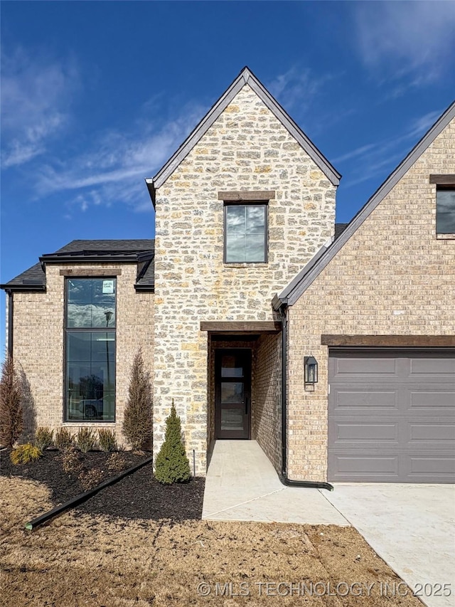 view of front property with a garage