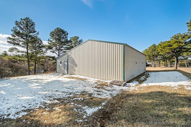 view of snow covered structure