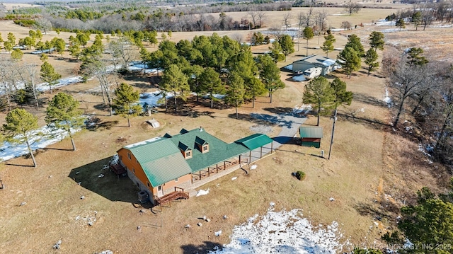 drone / aerial view with a rural view