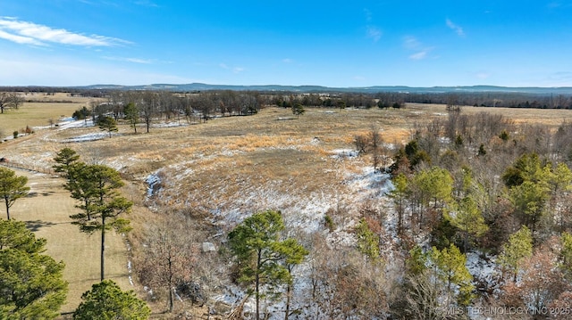 bird's eye view featuring a rural view